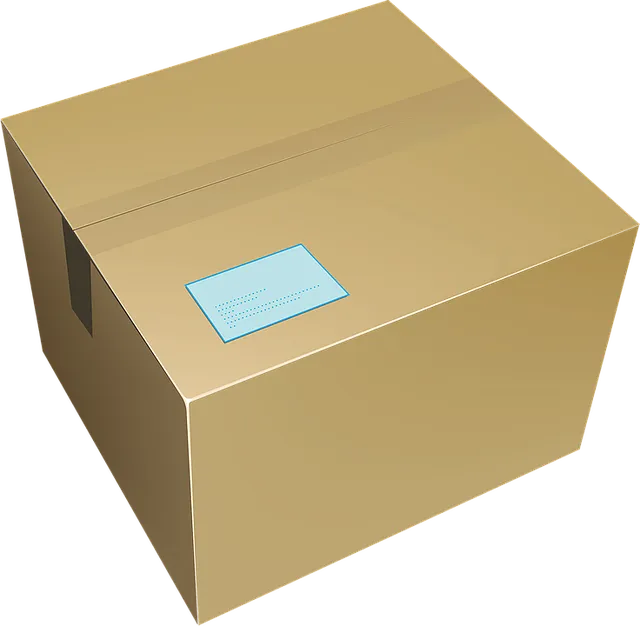Illustration of a sealed cardboard parcel with a shipping label