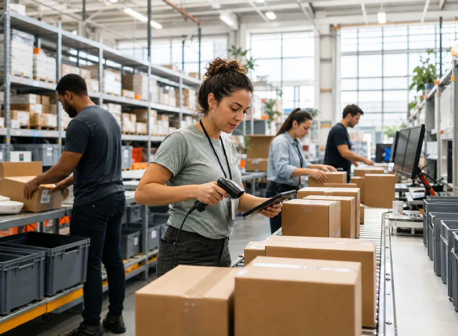 Ecommerce fulfillment team scanning and preparing orders at scale
