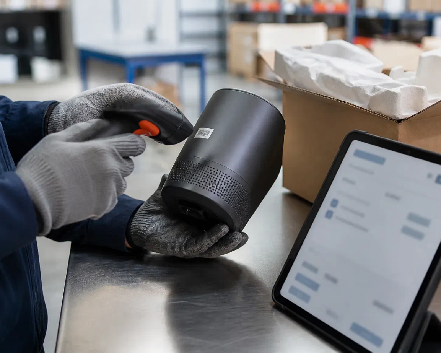 A returned subscription parcel being matched to its original order and configuration